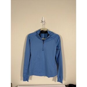 Nike Women's Dri-Fit 1/4 Zip‎ Hooded Pullover, Blue, Activewear, Size Medium X1
